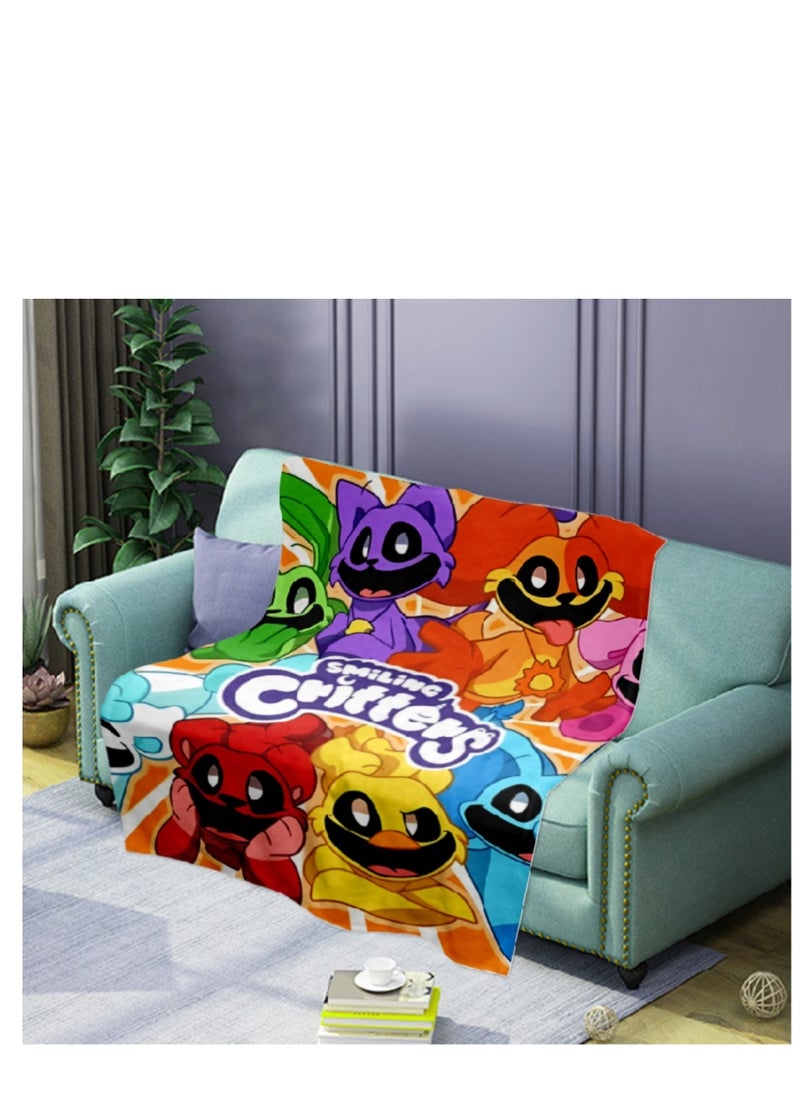 Y&D poppy playtime smiling crittersFlannel Throw Blanket  Super Soft Lightweight Air Conditioner Blanket Cooling Summer Blanket Towel Blanket For Couch  - Image 1