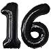 Jonhamwelbor 16 Number Balloons Black Big Giant Jumbo Big Large 16 or 61 Foil Mylar Helium Number Balloons Black 16th 61st Birthday Party Anniversary Events Decorations for Boy Girl - Image 3
