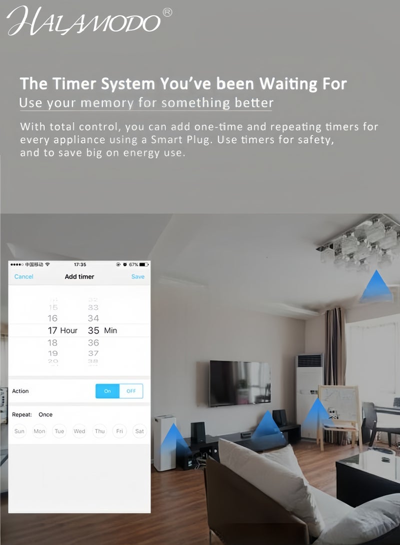 HALAMODO Intelligent White WiFi Power Outlet 0.132kg - Image 4