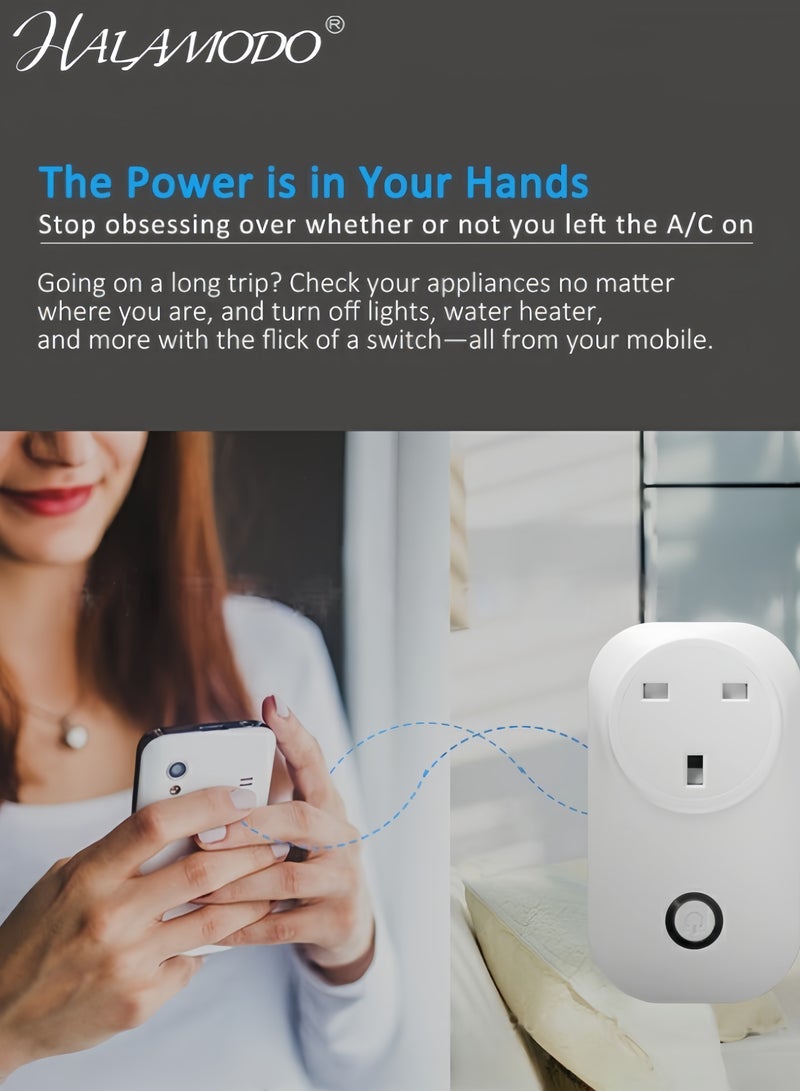 HALAMODO Intelligent White WiFi Power Outlet 0.132kg - Image 3