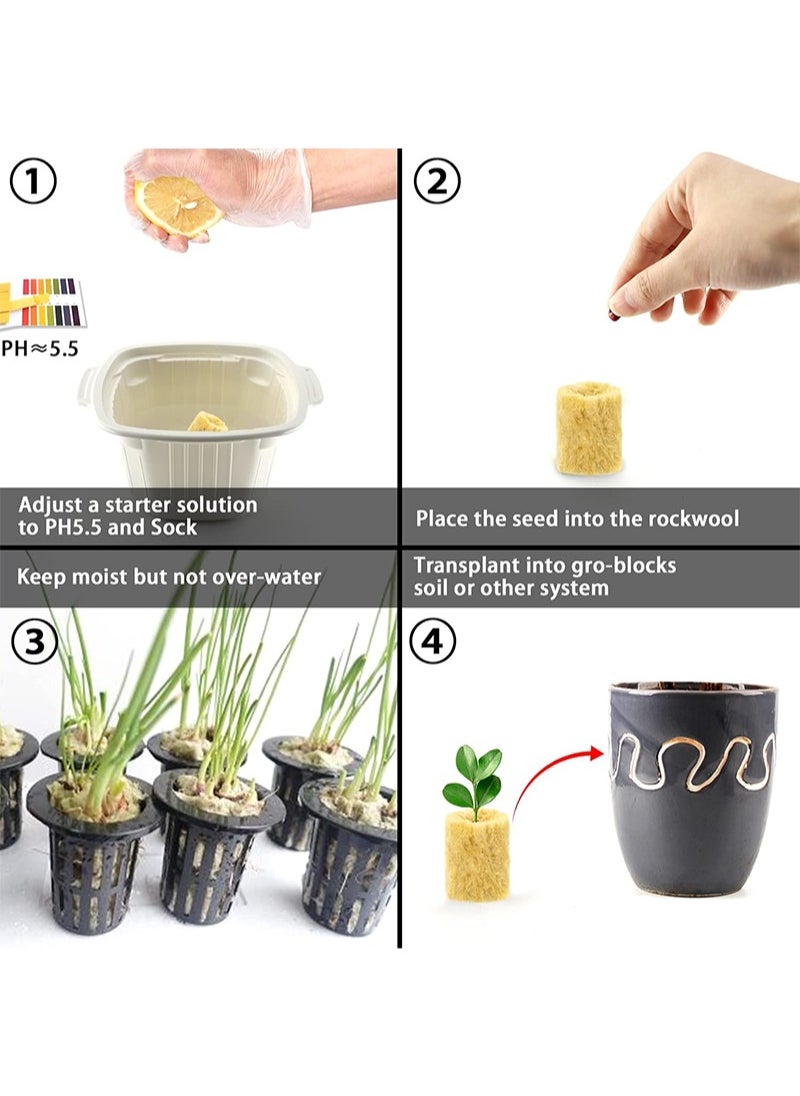 Aikanbo 50 Pcs Round Rockwool Starter Plugs，0.7 x 1 Inch，Hydroponic Pods，Stone Wool-Rock Wool Cubes for Hydroponics，Plant Starter Grow Pods，Hydroponics Growing System-Garden Supplies for Plant Propagation  - Image 2