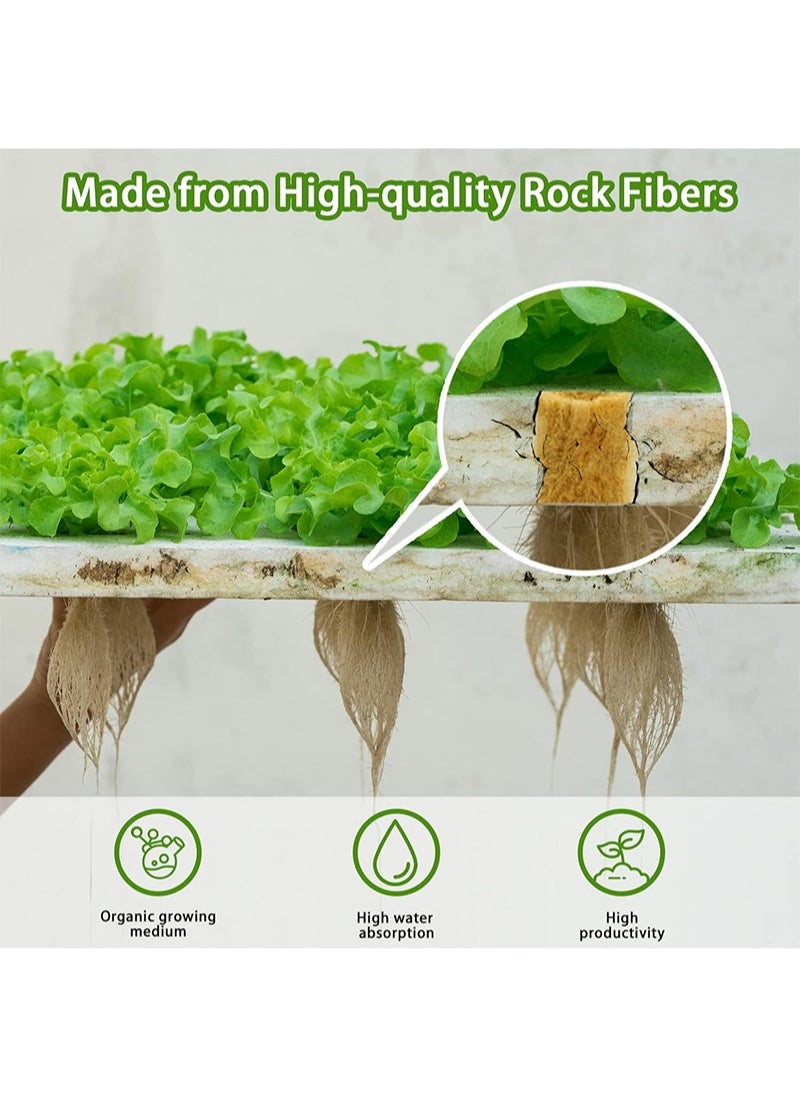 Aikanbo 50 Pcs Round Rockwool Starter Plugs，0.7 x 1 Inch，Hydroponic Pods，Stone Wool-Rock Wool Cubes for Hydroponics，Plant Starter Grow Pods，Hydroponics Growing System-Garden Supplies for Plant Propagation  - Image 3