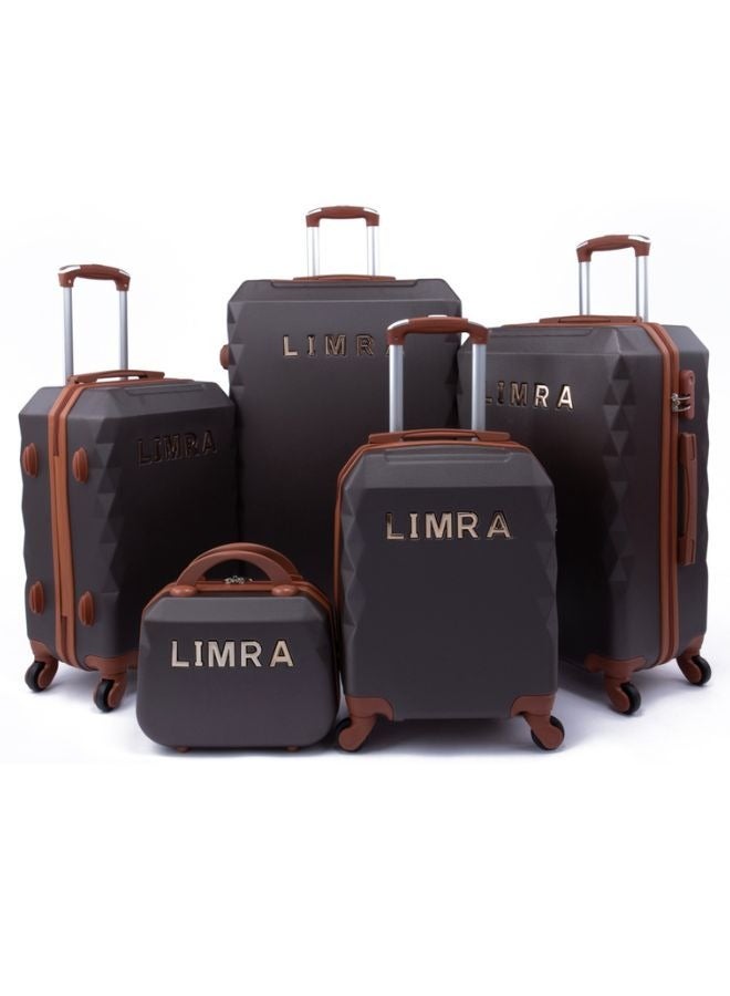 ليمرا شنط سفر من ليمرا مكون من 5 حقائب أمتعة بتصميم صلب و حديث لون بني - Image 1