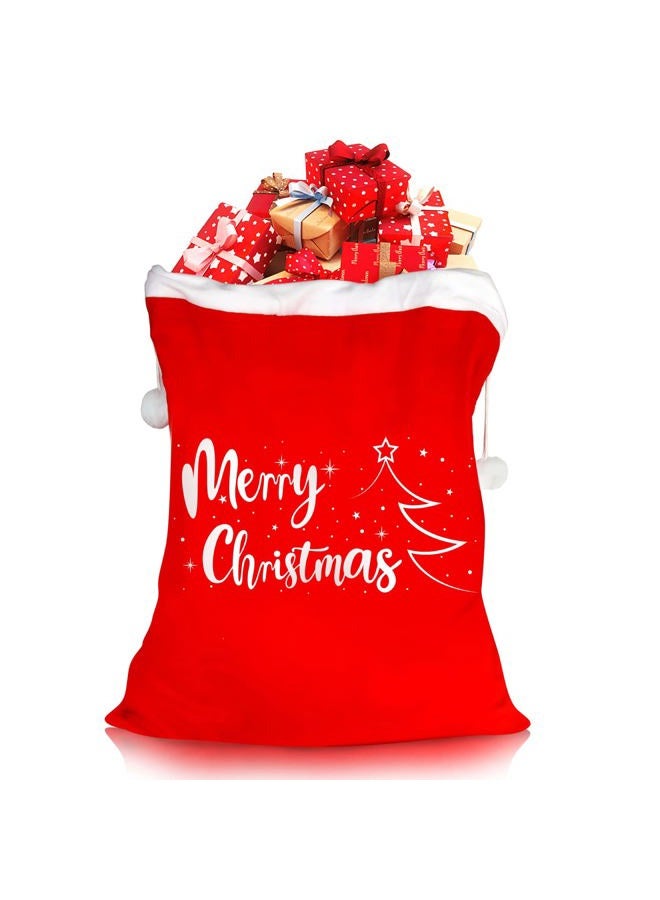 CCINEE Christmas Santa Sack, Giant Velvet Gift Bags with Cord Drawstring (27" x 43") for Xmas Decoration Holiday Gifts Decor Giant Presents Wrap Storage Bag Holiday Party Supply(Silver) - Image 1