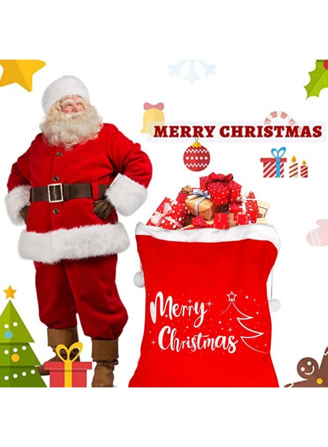 CCINEE Christmas Santa Sack, Giant Velvet Gift Bags with Cord Drawstring (27" x 43") for Xmas Decoration Holiday Gifts Decor Giant Presents Wrap Storage Bag Holiday Party Supply(Silver) - Image 3
