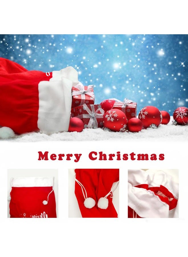 CCINEE Christmas Santa Sack, Giant Velvet Gift Bags with Cord Drawstring (27" x 43") for Xmas Decoration Holiday Gifts Decor Giant Presents Wrap Storage Bag Holiday Party Supply(Silver) - Image 4