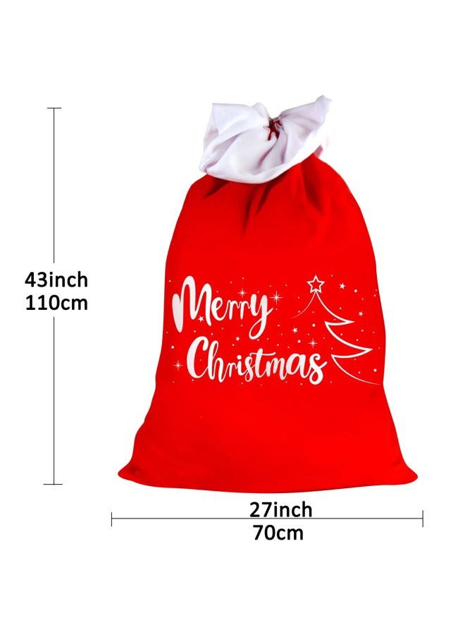 CCINEE Christmas Santa Sack, Giant Velvet Gift Bags with Cord Drawstring (27" x 43") for Xmas Decoration Holiday Gifts Decor Giant Presents Wrap Storage Bag Holiday Party Supply(Silver) - Image 2