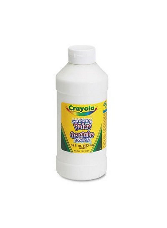 Crayola Products Crayola Washable Paint White 16 Oz Sold As 1 Each Creamy Consistency. Easy To Clean From Skin And Most Clothing. Freezethaw Stable Nonseparating. - Image 1