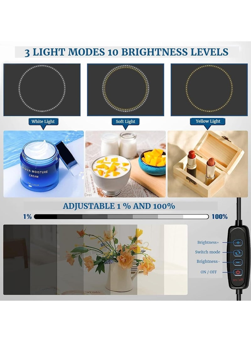PULUZ Puluz Upgraded 40cm/15.8 Inch Ring LED Panel Folding Portable Light Photo Lighting Studio Shooting Tent Box Kit with 6 Backdrops of double Colour 3 ModeTemp  - Image 2