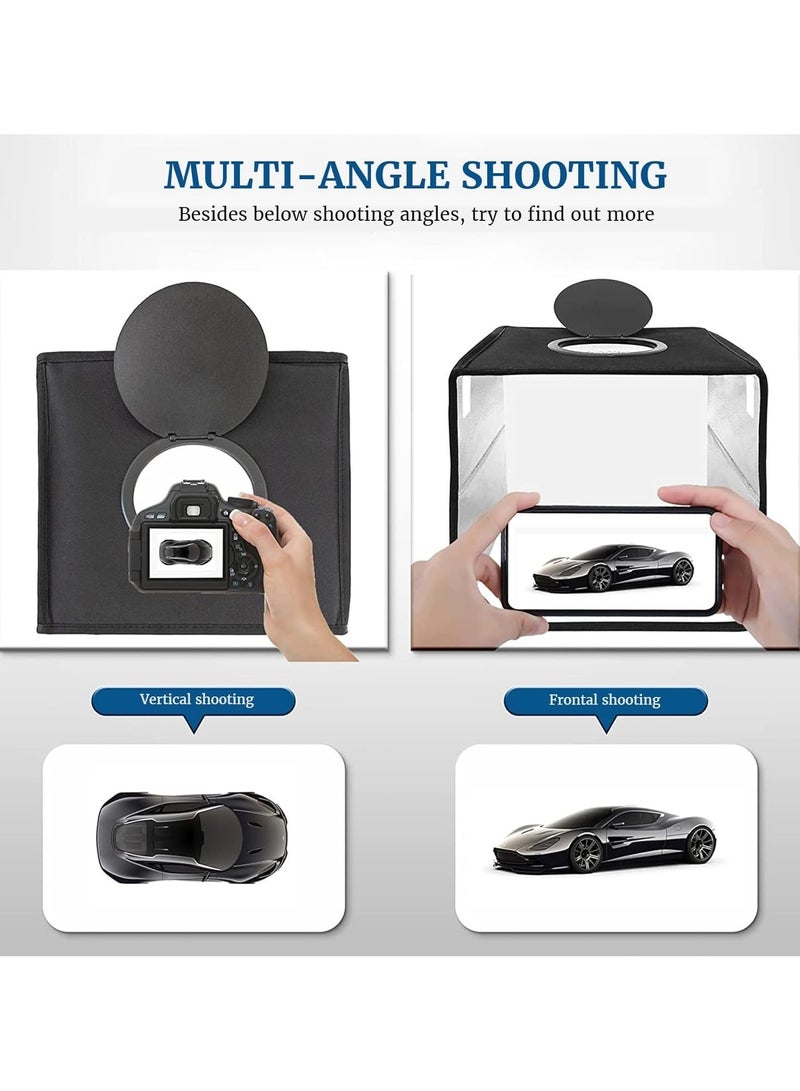 PULUZ Puluz Upgraded 40cm/15.8 Inch Ring LED Panel Folding Portable Light Photo Lighting Studio Shooting Tent Box Kit with 6 Backdrops of double Colour 3 ModeTemp  - Image 5