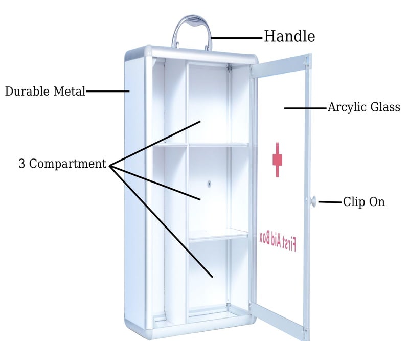 Rilekh First Aid Box Empty Wall Mounted for Home/Emergency Medical Box/Medicine Organizer/Multi Compartment First Aid kit for School, Office Medium (35X30X13cm) - Image 5