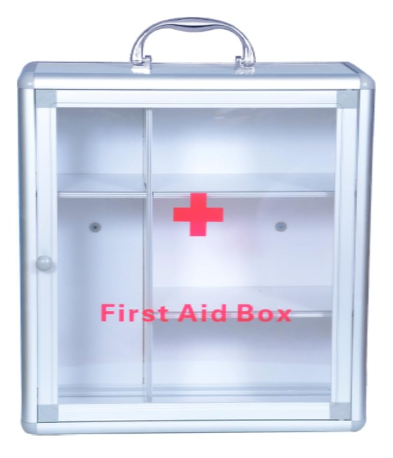 Rilekh First Aid Box Empty Wall Mounted for Home/Emergency Medical Box/Medicine Organizer/Multi Compartment First Aid kit for School, Office Medium (35X30X13cm) - Image 1
