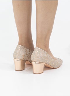 LAMARAPARIS Delilah comfy 5cm heel pointy court shoe champagne  - Image 4