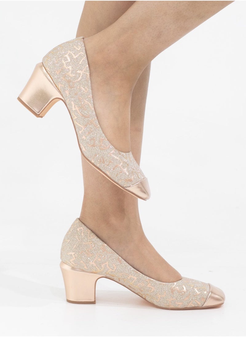 LAMARAPARIS - Delilah comfy 5cm heel pointy court shoe champagne - Image 1
