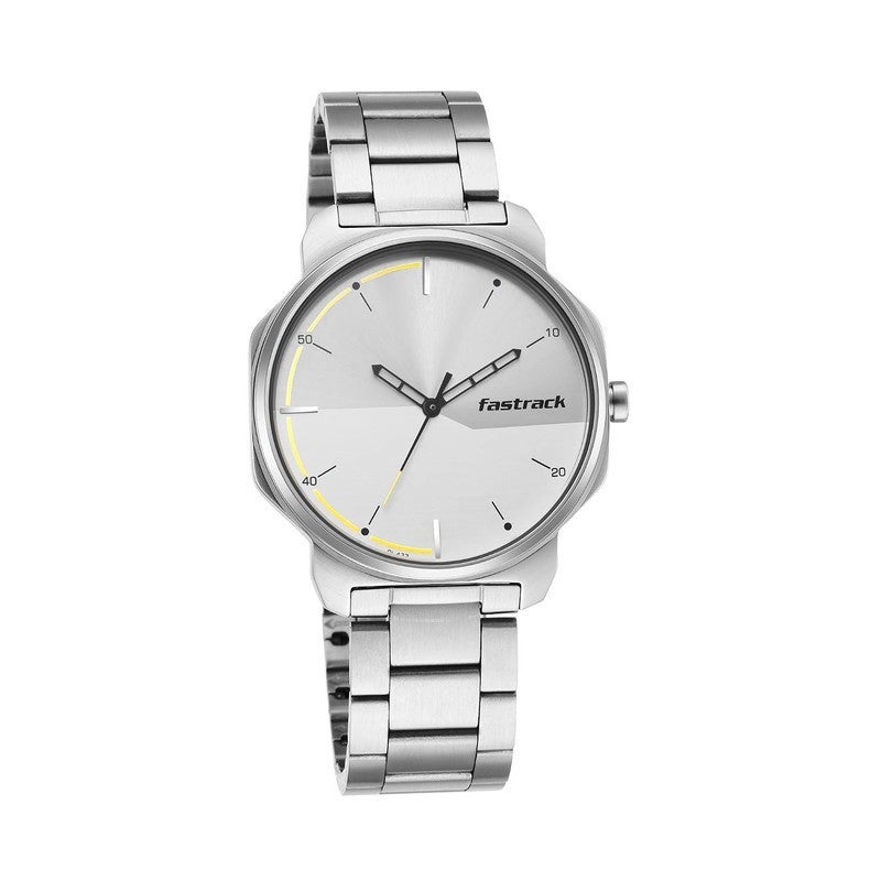 Fastrack Stunners Men Quartz Analog | Sleek All-Silver Dial with Polished Markers | Durable Stainless Steel Metal Strap & 50M Water Resistance - 3254SM01 - Image 5