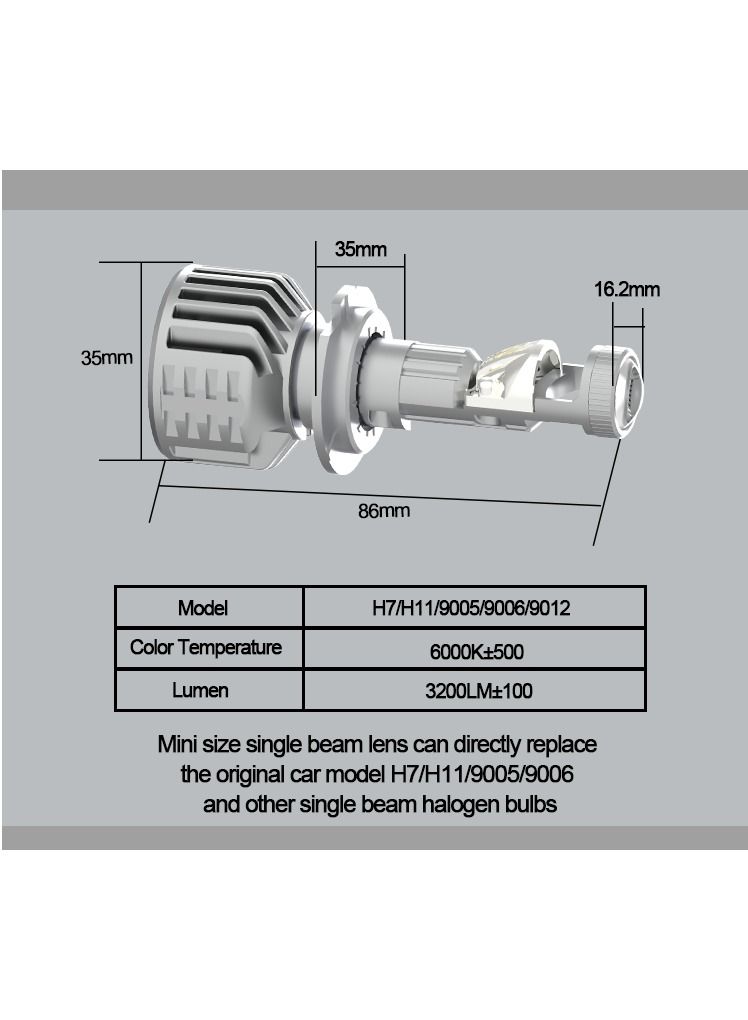 توبيز لمبة توبيز 9005 ثنائية العارض المصغرة ذات العدسة المزدوجة - Image 5