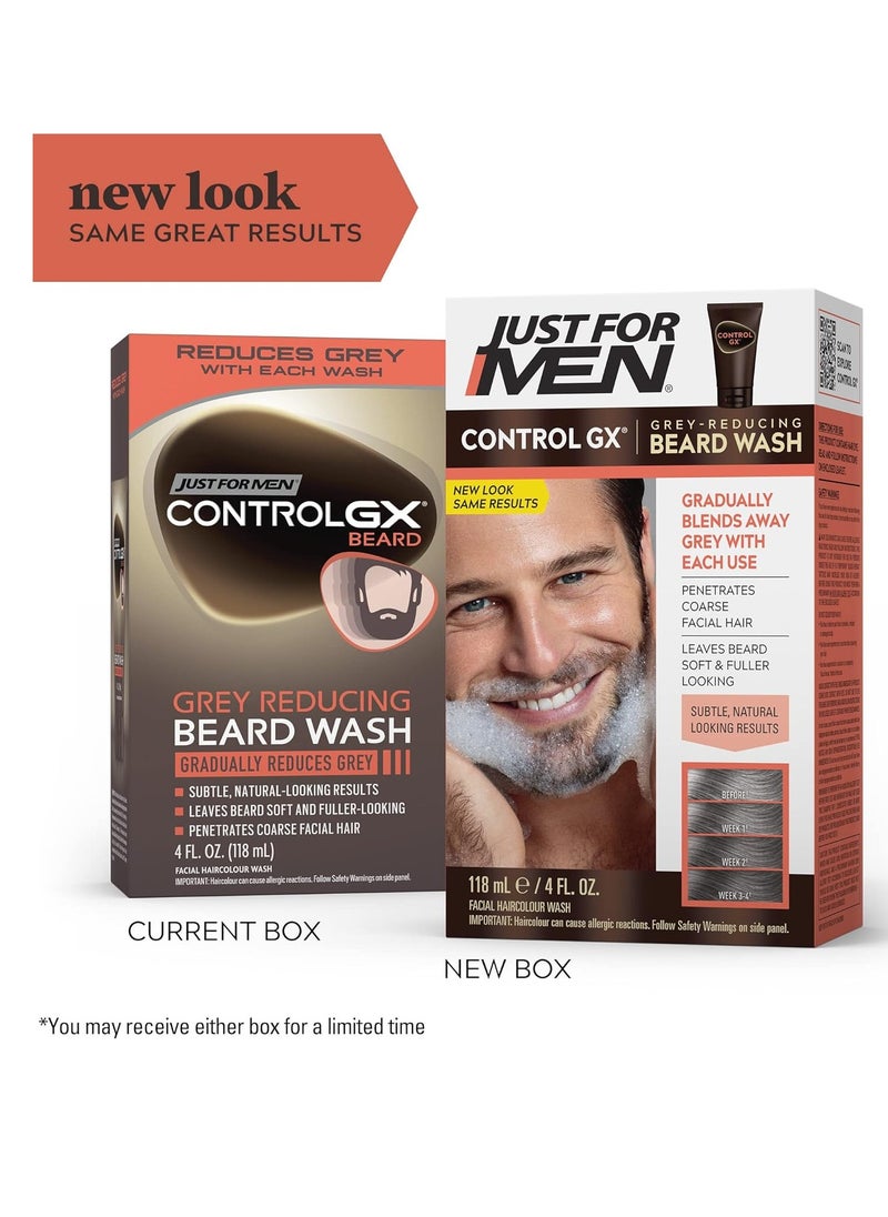 Just For Men Just For Men Control GX Grey Reducing Beard Wash Shampoo, Gradually Colors Mustache and Beard, Leaves Facial Hair Softer and Fuller, 4 Fl Oz - Pack of 1  - Image 2