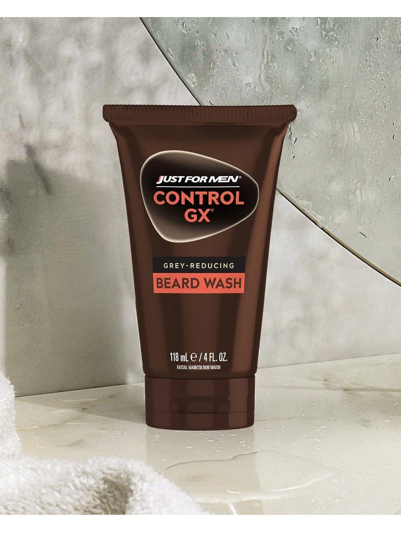 Just For Men Just For Men Control GX Grey Reducing Beard Wash Shampoo, Gradually Colors Mustache and Beard, Leaves Facial Hair Softer and Fuller, 4 Fl Oz - Pack of 1  - Image 3