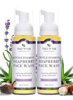 Tree to Tub Tree to Tub Sensitive Skin Face Wash for Dry Skin - Moisturizing Gentle Face Cleanser for Women & Men, Hydrating Foaming Facial Cleanser, Daily Face Soap w/Organic Aloe Vera, All Natural Lavender Oil  - Image 1