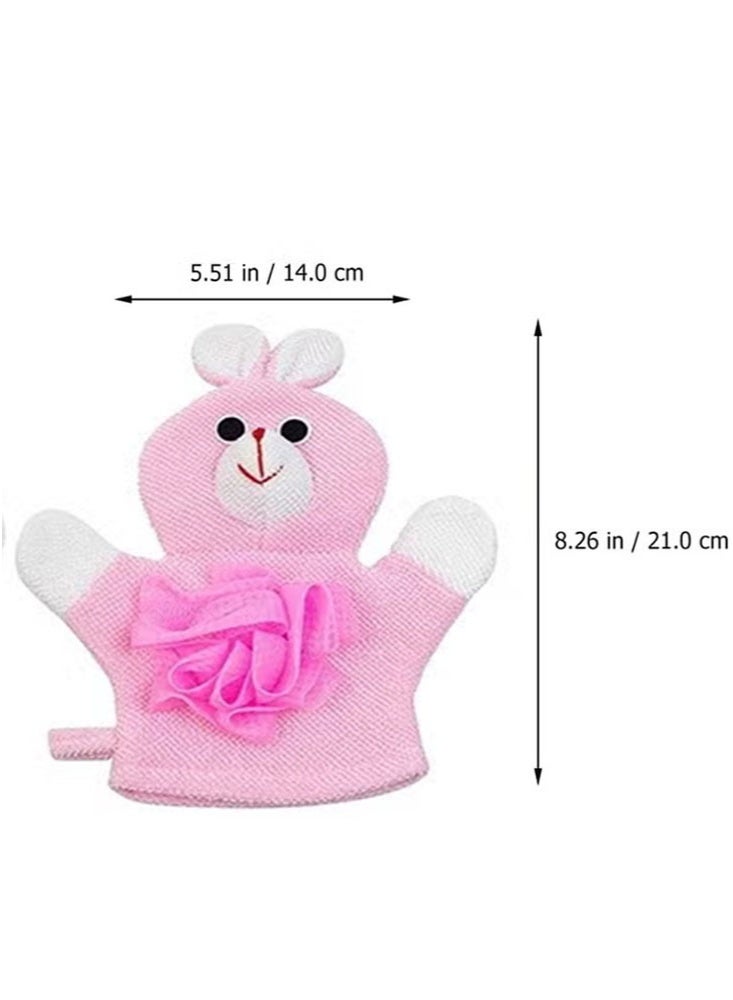 NoorTech 4 PCS Baby Bath Sponge Mitts with Animal Design, Cute Hand Puppets Washcloth Mitt Bath Glove, Shower Bath Sponge (Rabbit, Frog, Duck, Bear) - Image 2