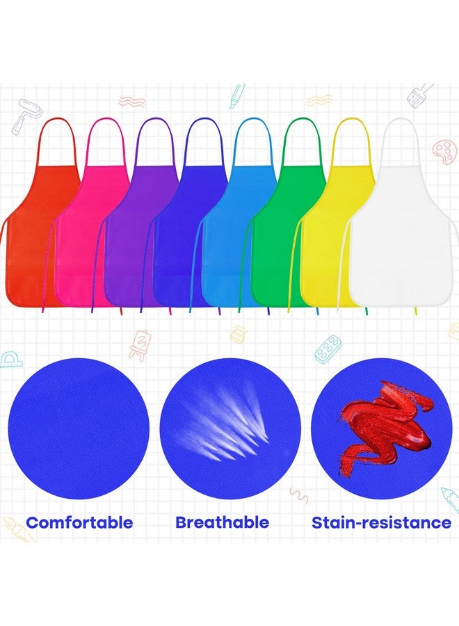 PLULON 8 Pcs Kids Aprons - Art Apron Smocks for Painting, Craft, Kitchen & Classroom Party Supplies - Image 3