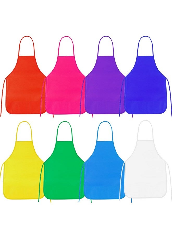 PLULON 8 Pcs Kids Aprons - Art Apron Smocks for Painting, Craft, Kitchen & Classroom Party Supplies - Image 1