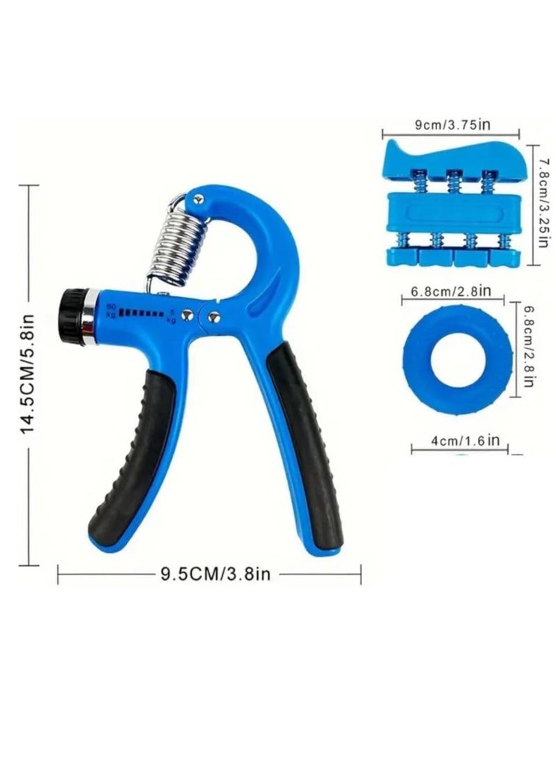 سبال مجموعة مكونة من 3 قطع لتمرين قوة القبضة - أداة تمرين قبضة اليد القابلة للتعديل، ومشد الأصابع، ومقوي الحلقات لتمرين اليد والأصابع والساعد - مثالية للرياضيين والموسيقيين وإعادة التأهيل - Image 1