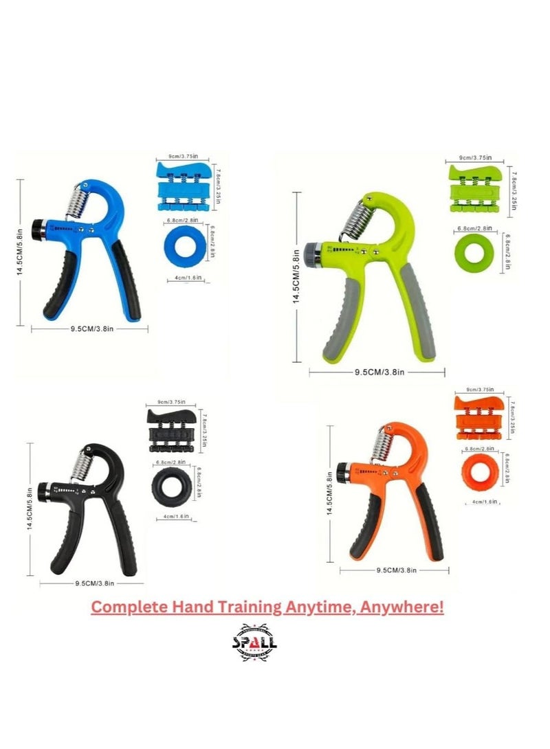سبال مجموعة مكونة من 3 قطع لتمرين قوة القبضة - أداة تمرين قبضة اليد القابلة للتعديل، ومشد الأصابع، ومقوي الحلقات لتمرين اليد والأصابع والساعد - مثالية للرياضيين والموسيقيين وإعادة التأهيل - Image 5