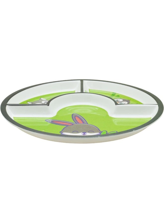 DINEWELL طبق دائري للأطفال من داينويل بتصميم أرنب - Image 3