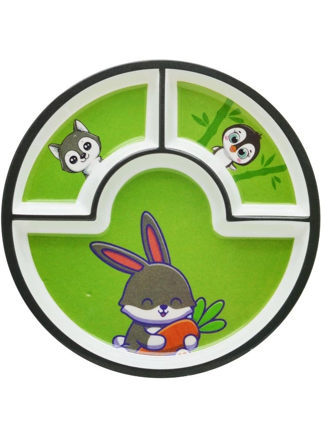 DINEWELL طبق دائري للأطفال من داينويل بتصميم أرنب - Image 1