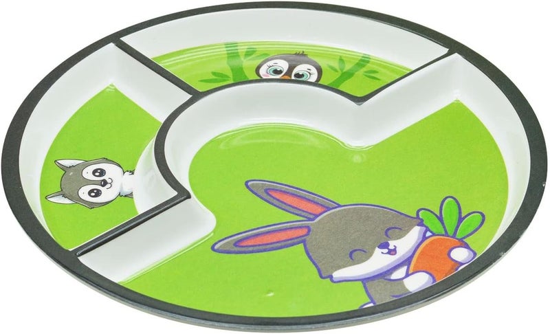 DINEWELL طبق دائري للأطفال من داينويل بتصميم أرنب - Image 2