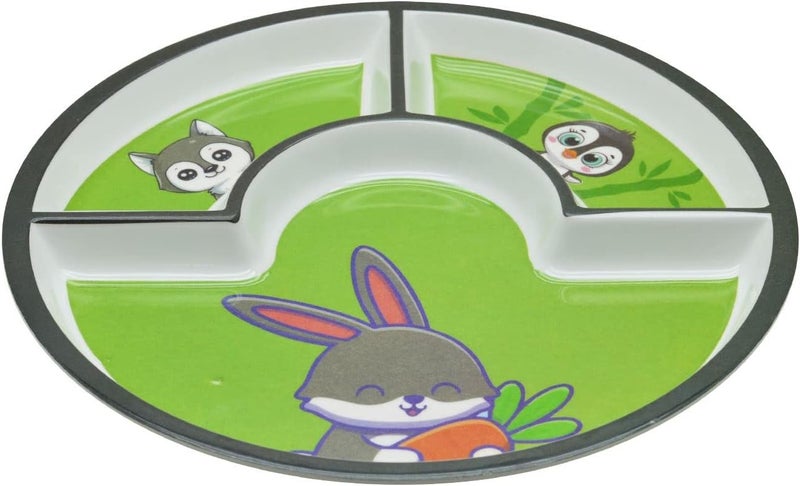 DINEWELL طبق دائري للأطفال من داينويل بتصميم أرنب - Image 4