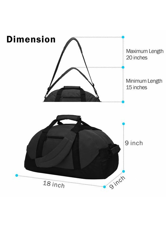 BuyAgain Duffle Bag, 18" Travel Carry On Sport Duffel Gym Bag with Top Handle For men Or Women, Black, 9 x 18 x 9 inches, Sporty - Image 2