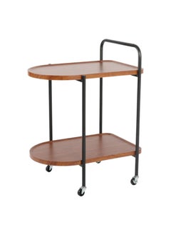 Extra A two-storey side service table for an elegant and ideal home, suitable for serving coffee and tea - brown and equipped with wheels to facilitate movement  - Image 3