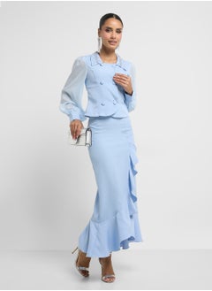 Khizana Mock Blazer Dress With Ruffle Hem  - Image 5