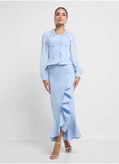Khizana Mock Blazer Dress With Ruffle Hem  - Image 1