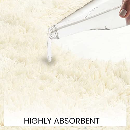 SASHAA WORLD Solid Anti-Skid Cotton Bathmat and Contour Set for Bathroom, Ultra Soft & Absorbent, Tufted Weave, Anti-Slip Latex Backing, Includes Contour & Rectangle Mat, 50X80cm, Cream - Image 5