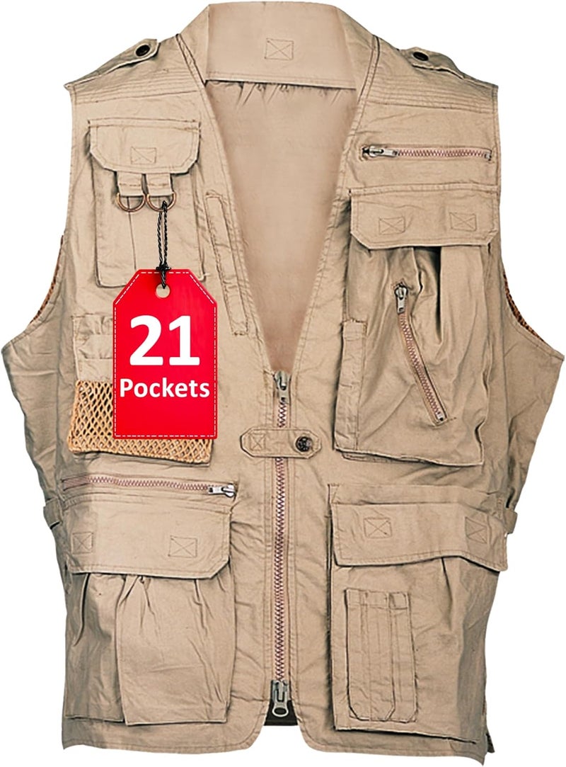 CampCo Humvee Utility Vest with 21 Pockets -Travel, Safari, Hunting, Camping, 100% Cotton, Tactical Jacket for Men & Women - Image 1
