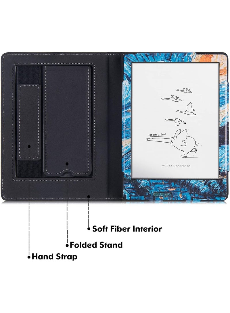 عام غطاء حامل متوافق مع قارئ Onyx Boox Go 6 / Boox Poke 5 / Poke 5S الإلكتروني 6 بوصة، غلاف واقي خفيف من جلد PU مع حزام يد / نوم / استيقاظ تلقائي. - Image 3