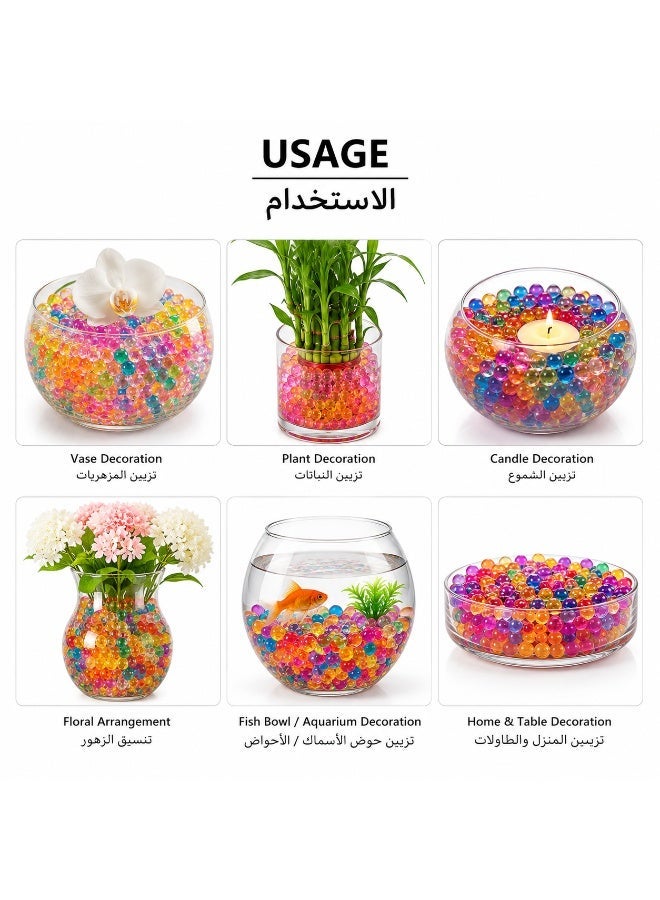 Noora360 50,000 Rainbow Water Gel Beads, Colorful Water Beads for Vase Filler, Wedding Centerpieces, Floral Décor, Floating Candles, Foot Spa, Plant Arrangements and Home Decoration - Image 5