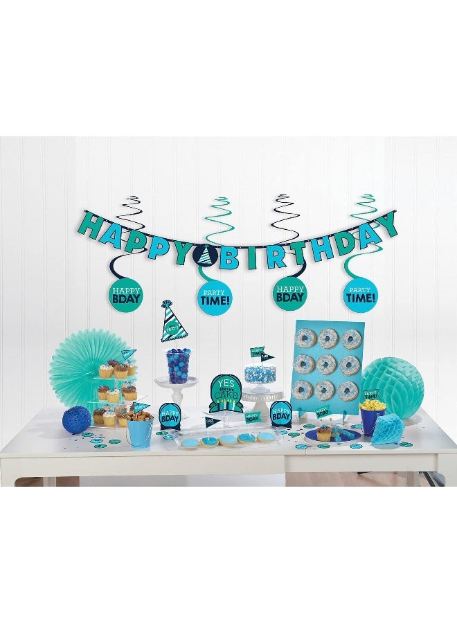 Amscan Birthday Blues Mini Party Accessories Decoration Kit