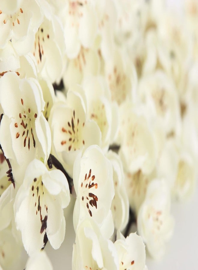 Artfen 5 Pcs Artificial Plum Blossom Fake Wintersweet Long Stem Plastic Flowers Home Hotel Office Wedding Party Garden Decor 27.5'' High White - Image 4