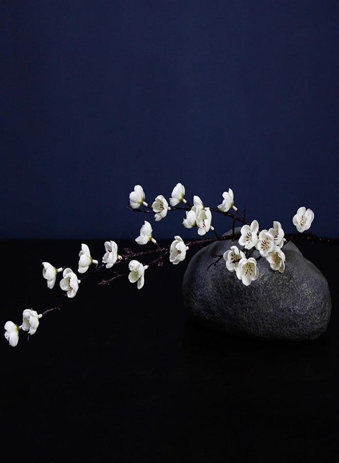 Artfen 5 Pcs Artificial Plum Blossom Fake Wintersweet Long Stem Plastic Flowers Home Hotel Office Wedding Party Garden Decor 27.5'' High White - Image 5