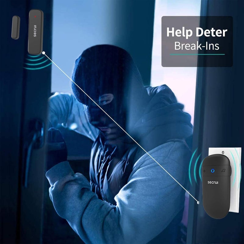 SECRUI Door Chime, Door Sensor Chime with Adjustable Volume, Easy Installation, 400ft Range, 52 Chimes, M508+D7 Door Open Chime for Business/Home When Entering, Black - Image 3
