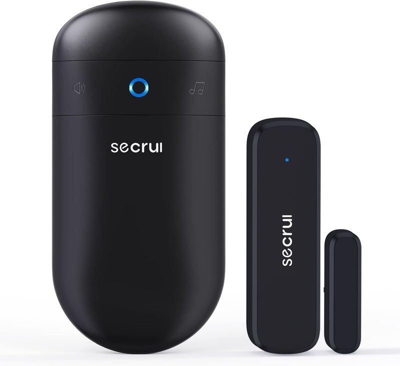 SECRUI Door Chime, Door Sensor Chime with Adjustable Volume, Easy Installation, 400ft Range, 52 Chimes, M508+D7 Door Open Chime for Business/Home When Entering, Black - Image 1