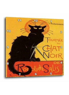 3DROSE Dpp_24933_2 Cats Le Chat Noirwall Clock 13 By 13Inch  - Image 1