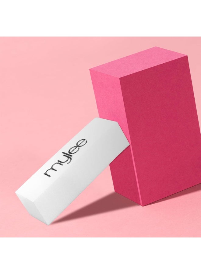 mylee Nail Buffer White Sanding Block Professional Salon Manicure Treatment Nail File for Acrylic False Gel and Natural Nails Buffing Block for Easy Gel Polish and Acrylic Prep and Removal - Image 4