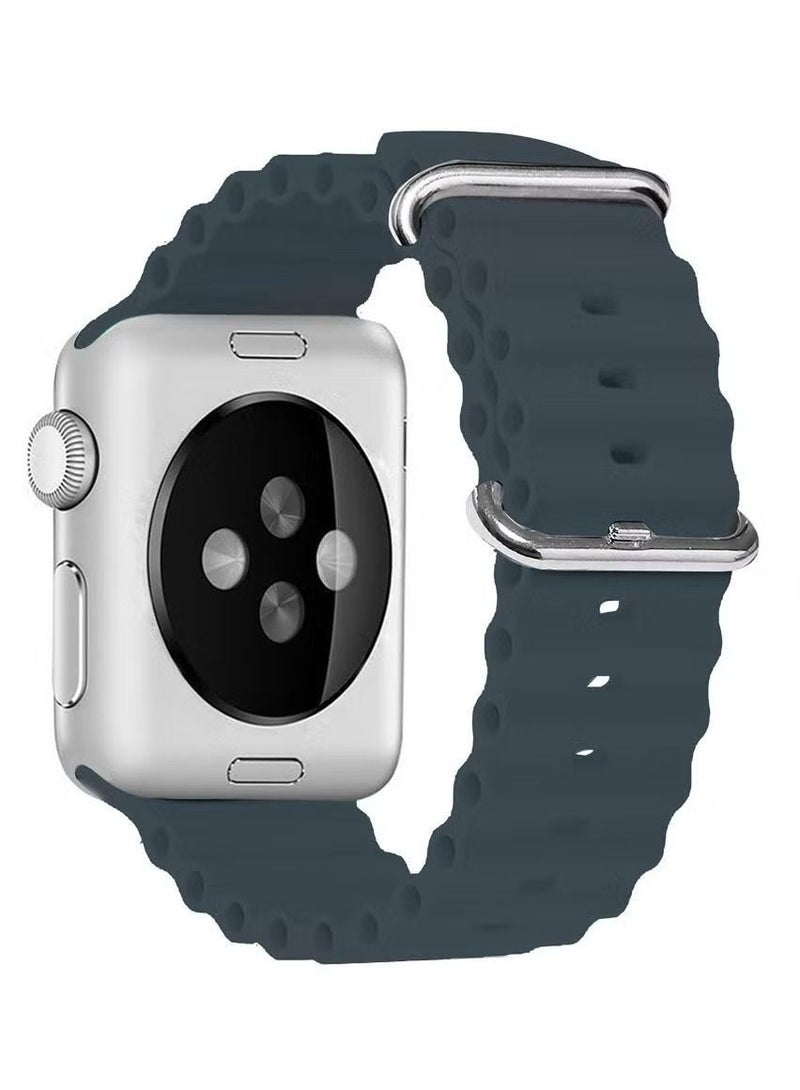 Zaboon Watch Series Ultra/8/7/SE/6/5/4/3/2/1 Midnight Blue Apple Watch Ocean Band 49mm 45mm 44mm 42mm Soft Silicone Loop Strap - Image 2