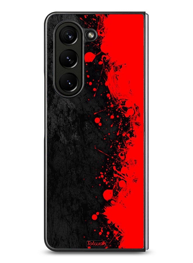 Tolwak Samsung Galaxy Z Fold 5 Protective Case Cover Paint Abstract Pattern - Image 2