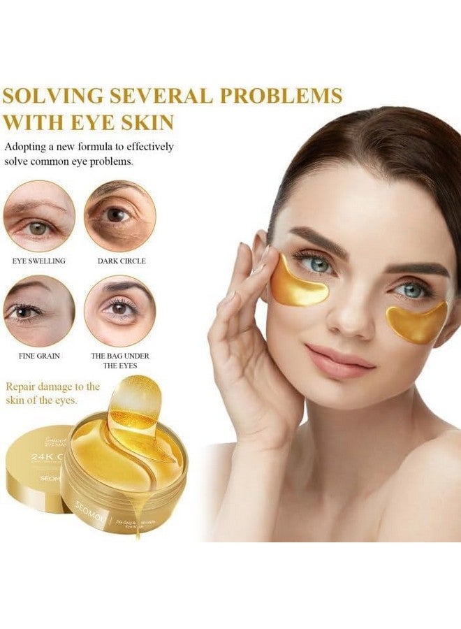 FLASHFOX Anti Wrinkle Eye Serum Patch| Treats Dark Circles, Fine Lines And Wrinkles | Enriched With Collagen And Aloe Vera Extract | Shade -Gold, 60 Pcs - Image 2